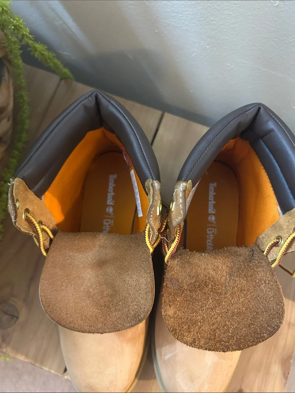 Timberland Kids Brown Suede Boot with Orange Lining